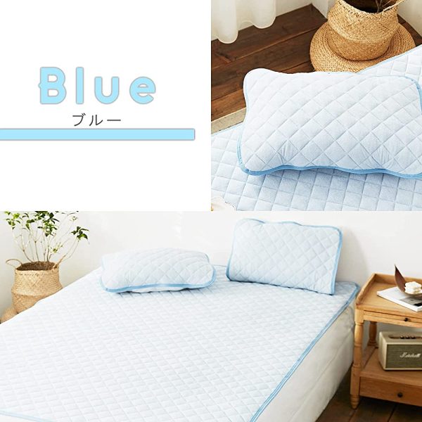 Sanko 201741-0003 Fluffy Rayon Pile Bed Pad, Flexible Texture, All Seasons, Moisture Wicking, Washable, Elastic Corners, Easy to Install, Queen, Blue For Cheap - Image 4