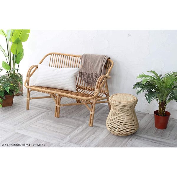 Sunflower Rattan Brown Brown Width 15.0 x Depth 15.0 x Height 15.7 inches (38 x 38 x 40 cm) Rattan Stool C448ND Discount - Image 2