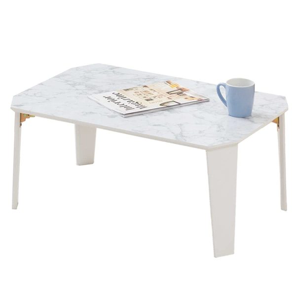 Doshisha FTL7550-MW Low Folding Table, Center Table, White, Width 29.5 x Depth 19.7 x Height 12.6 inches (75 x 50 x 32 cm), Stylish, Marble Pattern, Marble White Online Hot Sale