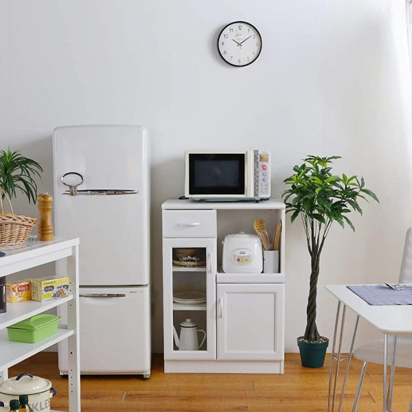 Shirai Sangyo CEC-9065SL Cecilna Cupboard with Slide, Cupboard, White, Width 25.4 inches (64.5 cm), Height 35.8 inches (90.9 cm), Depth 16.3 inches (41.4 cm) For Discount - Image 3