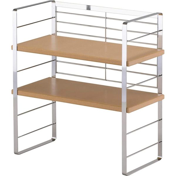 Shimomura Kihan 30749 Wooden Shelf, Bay Window Shelf, Width 15.7 inches (40 cm), Silver For Sale