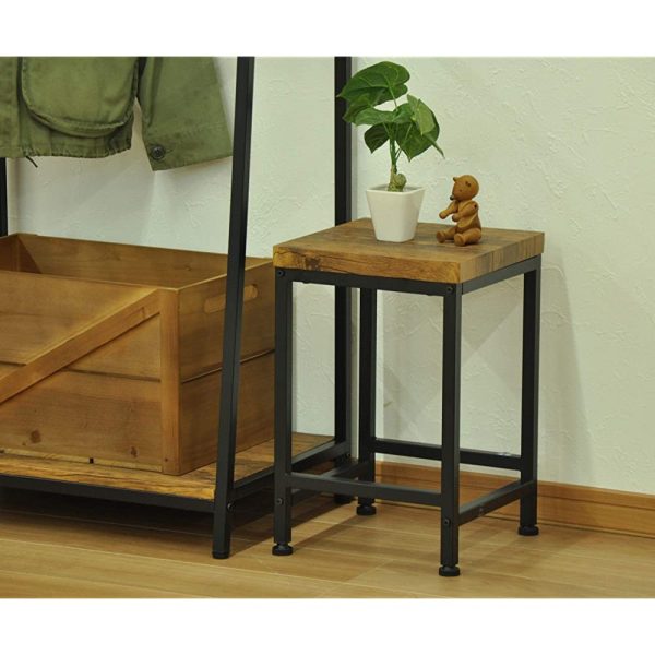 AIS ABX-700 Side Table, Brown, 11.8 x 11.8 x 17.3 inches (30 x 30 x 44 cm) For Cheap - Image 2