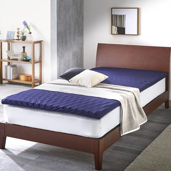 Iris Ohyama UMPZ74-S Seven Fit Mattress, 1.6 inches (4 cm), Made in Japan, Urethane, 7 Zones, 3 Different Firmness, Highly Breathable, Durable, Foldable, Single, Navy For Sale