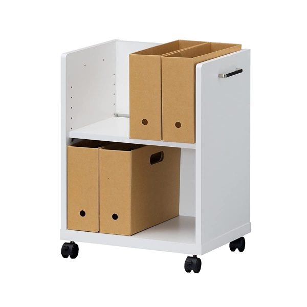 Shirai Sangyo OF2-6045P Office Co2 Side Wagon Rack, White, 4 Casters, Width 17.7 inches (45 cm), Height 23.2 inches (59.2 cm), Depth 13.6 inches (34.3 cm) Hot on Sale