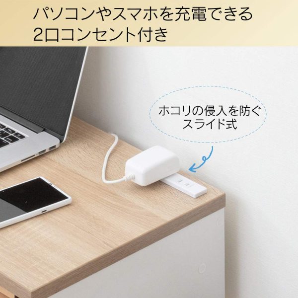 Iris Ohyama WDK-800 Desk, Table, Wood Desk, BlackAsh Gray, Width: Approx. 31.5 inches (80 cm) For Discount - Image 3