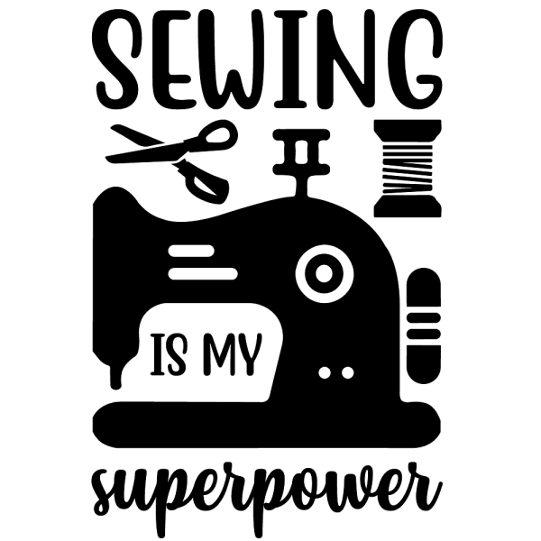 Sewing Is My Superpower Fabric Panel - Black White Hot on Sale