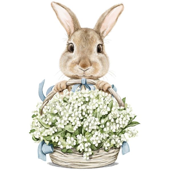 Little Critters Easter Rabbit with Flowers Fabric Panel Supply