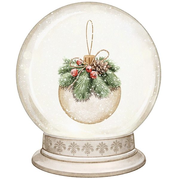 Christmas Little Critters Ornament in Snow Globe Fabric Panel For Cheap
