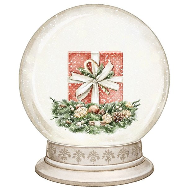 Christmas Little Critters Present in Snow Globe Fabric Panel Sale
