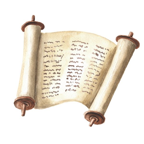 Open Torah Scroll Fabric Panel For Sale