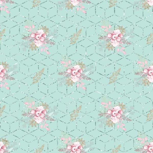 Hello Winter Pattern #4 Fabric - Green For Cheap