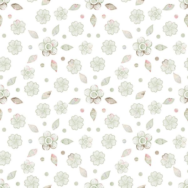 Simple Dainty Floral Fabric - Green Online Hot Sale