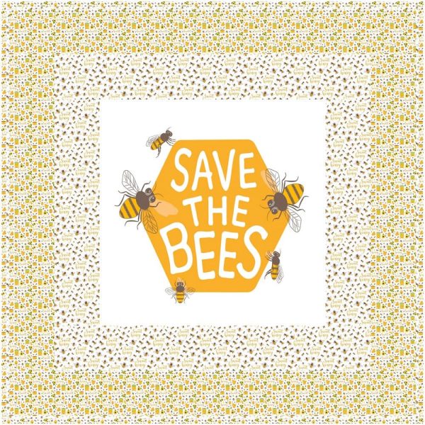 Save The Bees Wall Hanging Lap Quilt Kit - 42  x 42  Supply