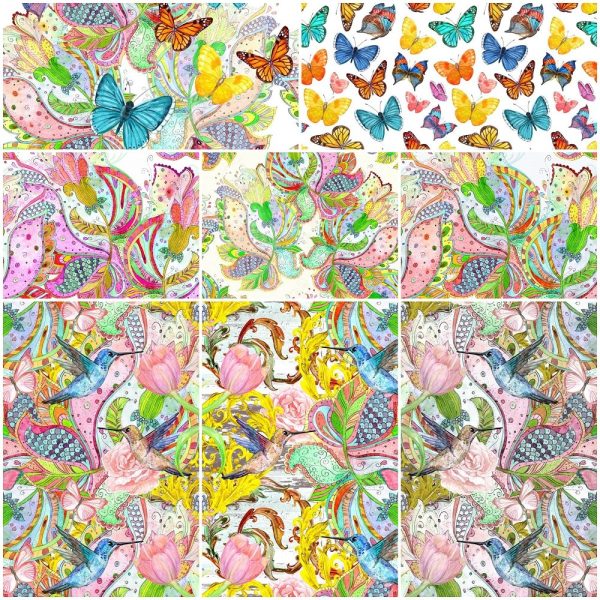 Vintage Hummingbirds Layer Cake - 8 Pieces For Sale