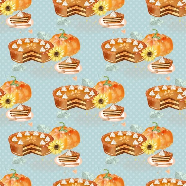 Pumpkin Pie Fabric - Blue Online now