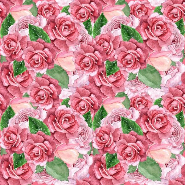 Packed Flowers Roses Fabric Fashion
