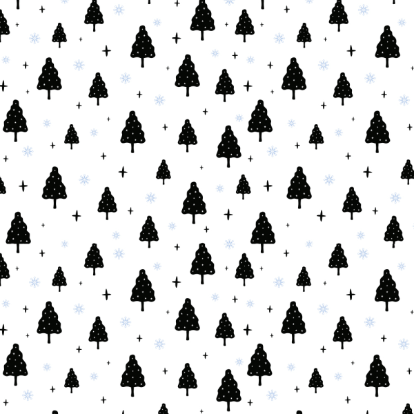 Snowing In The Forest Fabric - Black Cheap