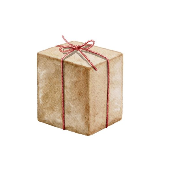 Vintage Christmas Box & Ribbon Fabric Panel Discount